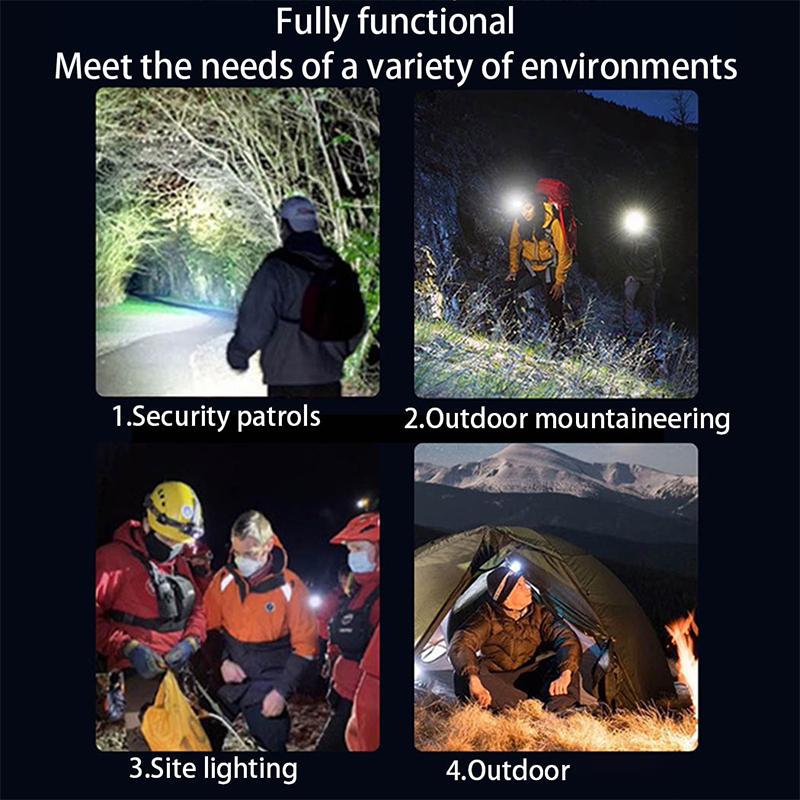 LED flashlight, high brightness, with a focusing lens, super bright rechargeable, 5000mah large battery, all-aluminum material, variable focus, five lighting modes, essential for camping, suitable for outdoor and home use