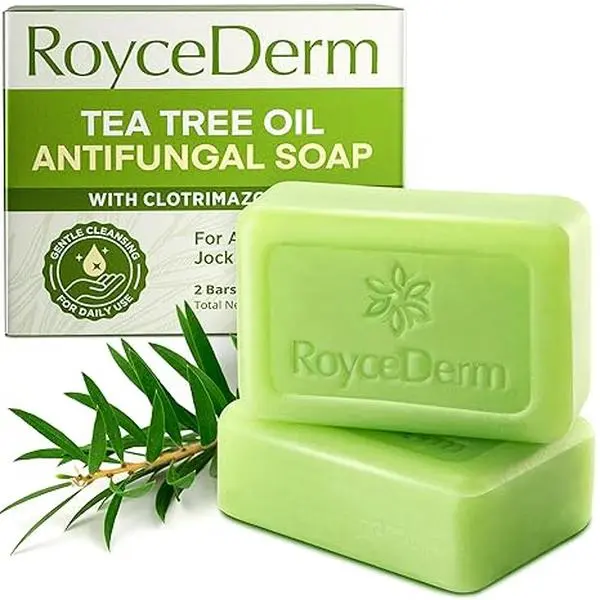 Roycederm Antifungal Bar Soap - Tea tree Oil Soap - Athletes Foot Treatment for Jock Itch & Ringworm - Medicated Antifungal Soap with Clotrimazole 1% - Tea Tree Oil Scent, 1 Pack