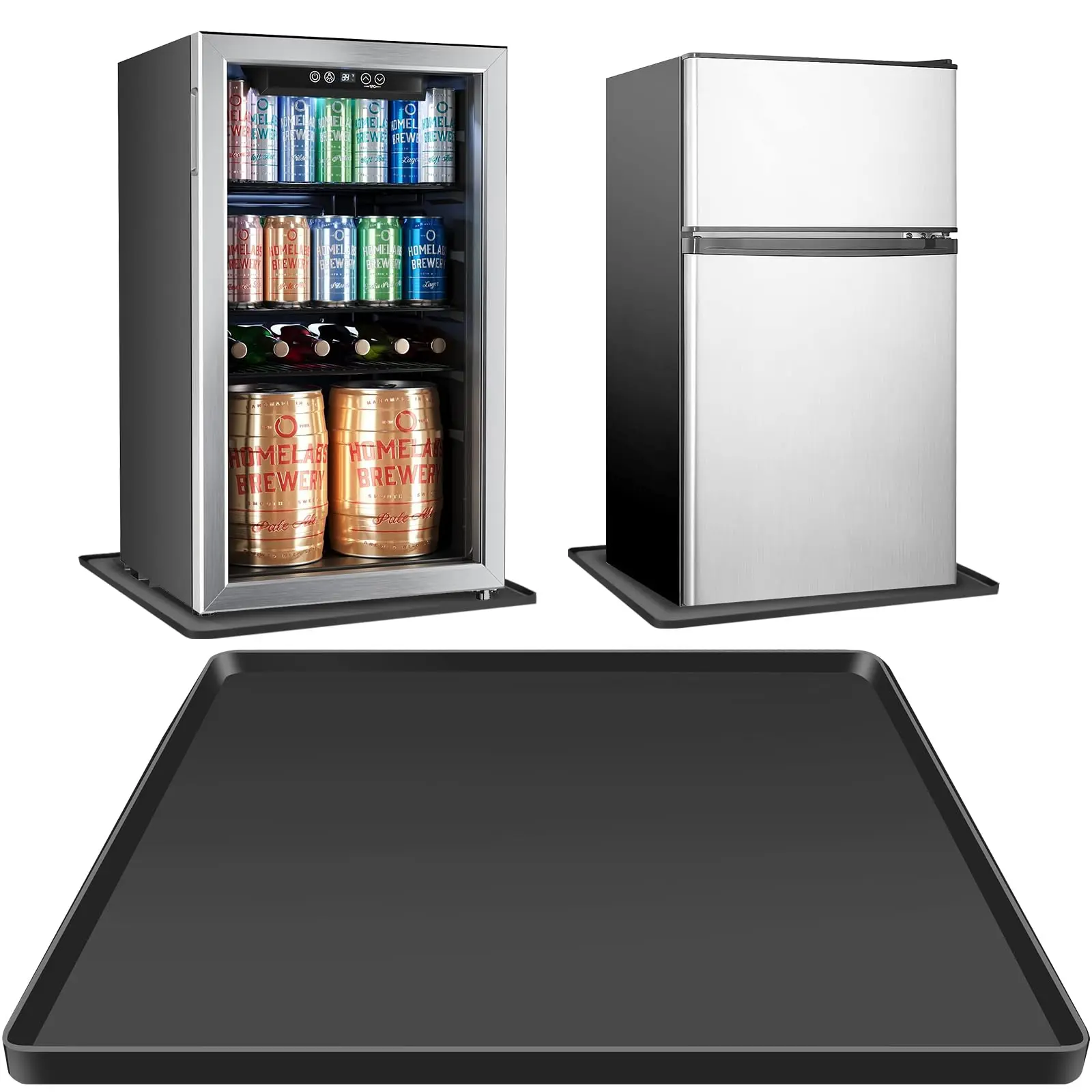 Mini Fridge Silicone Mat With Raised Edges  24''x24''x0.5'' Water Leakage And Floor From Elecrical Equipment Such As Washing Machines Dryer Wine Cabinet.