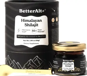 Better Alt Pure Himalayan Shilajit Resin Pack of 1 High Potency Gold Grade 150 Servings for Energy Boost & Immune Support, 85+ Trace Minerals, 75%+ Fulvic Acid, with Lab Test Report,400 mgundefined