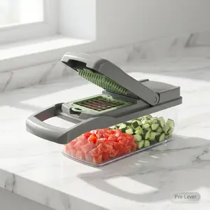 The Pro-Lever 7-in-1 Vegetable Chopper| Ergonomic High-Efficiency Dicer & Slicer| Heavy-Duty Stainless Steel Blades| Effortless Meal Prep for Modern Kitchens