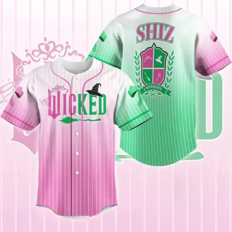 Wicked Musical Baseball Jersey, Birthday Gift for Fans, Wizard of Oz Inspired Wicked Fan Jersey
