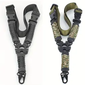 Quick Release Tactical Nylon 1pc Sling - Universal Fit for Carbine M4 AR15, Durable PA Material, Vertical Single Point Rope, QD Buckle - Ideal for Thanksgiving, Christmas, Halloween, New Year - Black Hook Carabiner Gear