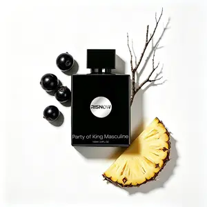 RISNOW Spicy Woody Fragrance 3.4 oz 100ml for Men - Party of King Masculine with Bergamot Pineapple Birch Patchouli Long-Lasting Luxury Arabian Men's Perfume