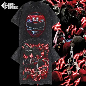 BOD - Power Rangers Turbo Red Ranger Vintage Unisex Oversize Power Rangers Washed Cotton T-shirt Hoodie, Graphic Tee, Power Rangers Lover, Power Rangers Merch Fan, Outfits Men, Boys Merch Top