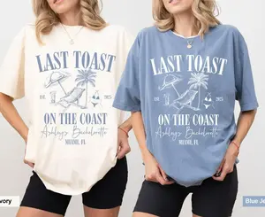 Last Toast on the Coast Bachelorette, Custom Beach Bachelorette Party, Bridal Shirts, Last Toast On The Coast, Luxury Bach, Bride Tees, Social Club