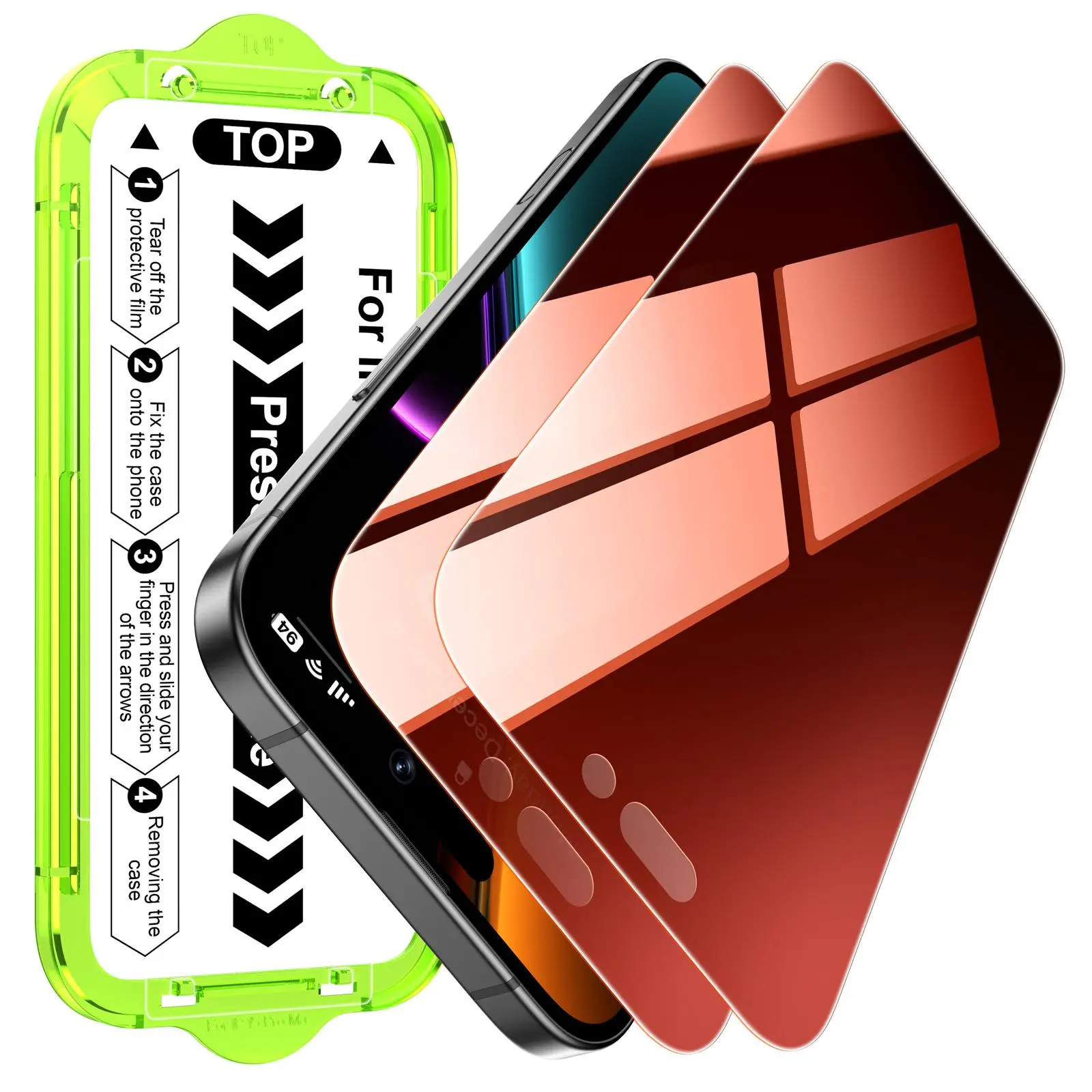 Esanik 2-Pack Gradient Tint Tempered Glass Film Screen Protector for iPhone 18/17/16/15/14/13 Pro Max Plus, Face ID Compatible, Anti-Spy, 9H Hardness, Scratch Resistant, Shatterproof, Shockproof, Anti-Blue Light, Auto-Adhesion, Flawless Fit Tray,techvibes