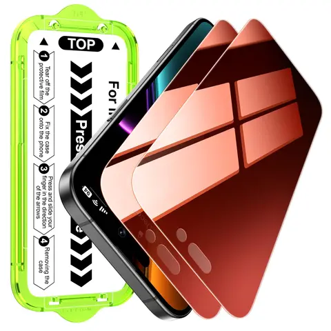 Esanik 2-Pack Gradient Tint Tempered Glass Film Screen Protector for iPhone 18/17/16/15/14/13 Pro Max Plus, Face ID Compatible, Anti-Spy, 9H Hardness, Scratch Resistant, Shatterproof, Shockproof, Anti-Blue Light, Auto-Adhesion, Flawless Fit Tray,techvibes
