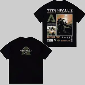 Titanfall 2 Titan Pilot Inspired Streetwear Graphic Tee With Cyber Aesthetic HY1995