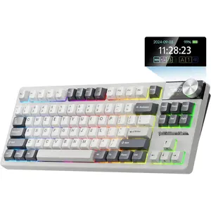 S85  Mechanical Keyboard, TKL Keyboard with Display & Ratchet Knob, Triple-Mode /2.4GHz/USB-C, Custom Linear Silent Switches, 7200mAh , Hot Swappable, 85