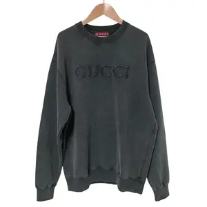 Pre-owned GUCCI Cotton Small Leather Goods Logo Embroidery Sweatshirt