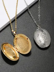 Vintage Round Pendant Necklace, Fashion Jewelry for Party, Daily Clothing Decor, Trendy All-match & Exquisite Jewelry for Birthday Gift