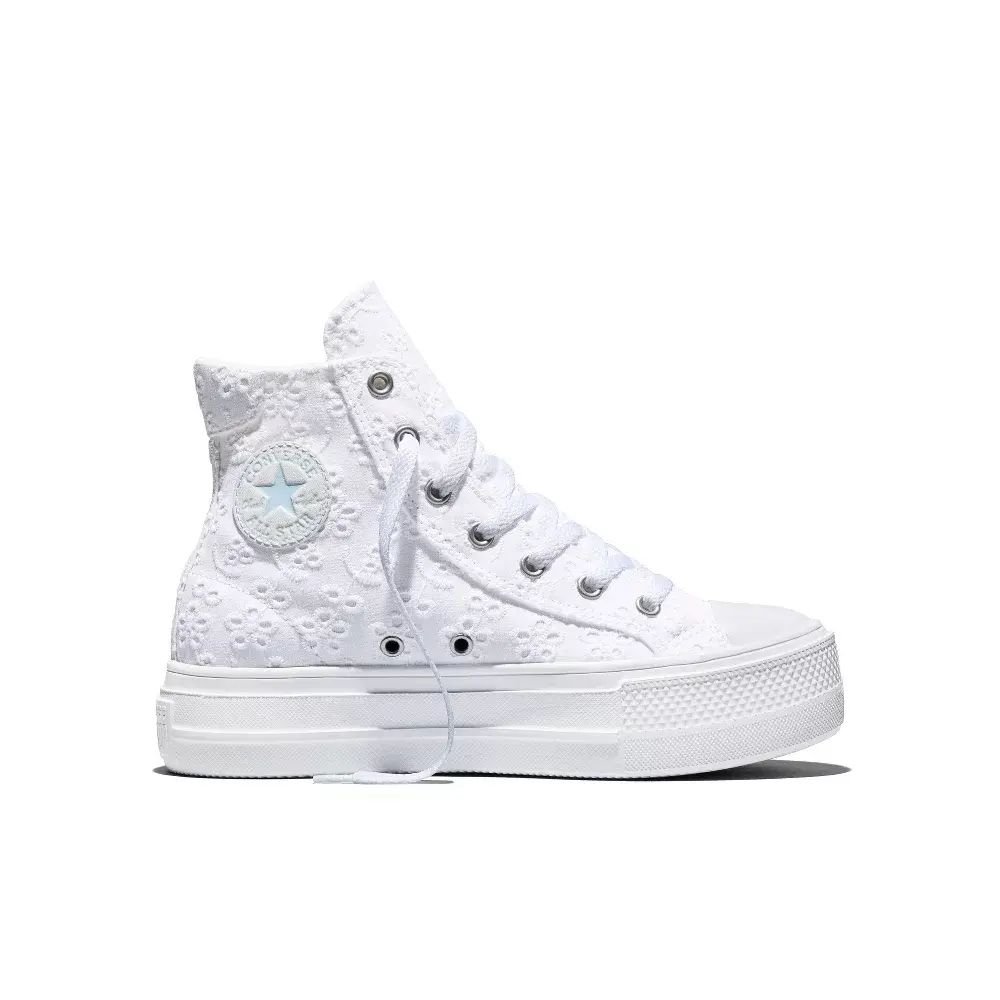 Converse Kids' Platform High Top Sneakers - Cream 5