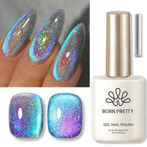 Born Pretty 9D Cat Magnetic Eye Gel Nail Soak Off U V Gel Nail Art Design - 15ml Professional Cat Eye Nail Art for Home and Salon Use