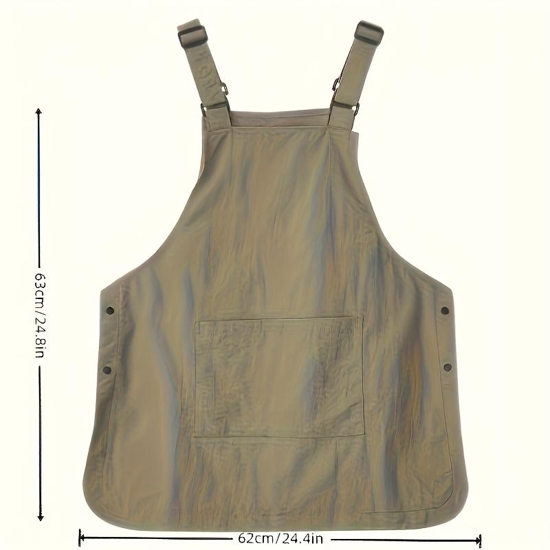 Heavy Duty Work Apron Olive Green - 300GSM Polyester Utility Apron with Adjustable Waistband & Multiple Pockets, Perfect for Kitchen BBQ Catering Restaurant Chef Barista