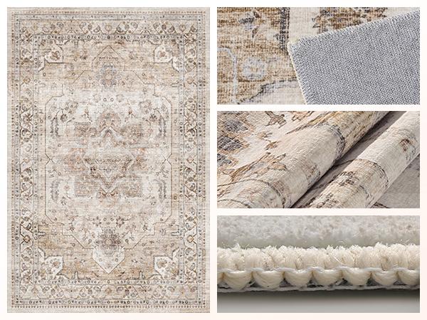 MontVoo Vintage Medallion Rug, Retro Distressed Design, Washable Non-Slip Area Rug, Farmhouse Aesthetic Home Decor for Living Room, Bedroom MontVoo Vintage Medallion Rug, Retro Distressed Design, Washable Non-Slip Area Rug, Farmhouse Aesthetic Home Decor for Living Room, Bedroom