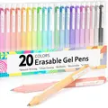 Shuttle Art Erasable Gel Pens, 20 Colors Retractable Fine Point Erasable Pens Clicker, Fine Point(0.7mm), Assorted Color Inks, Make Mistakes Disappear for Drawing Writing Planner and Crossword Puzzles