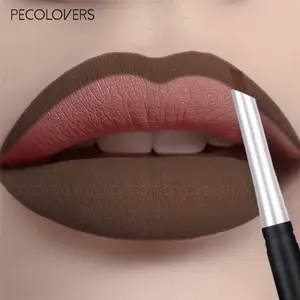 1PC Matte Lip Liner Pencil Set with Built In Sharpener, Waterproof Velvet Lipstick Pen for Precise Outline, Silky Creamy Smooth Texture, Natural Nude Long Lasting