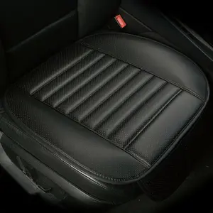 Faux Leather Car Seat Covers Front Bottom Seat Cushion Covers, Anti-Slip Half Surround Seat for Four Seasons, Fit 95% of Vehicles - Black