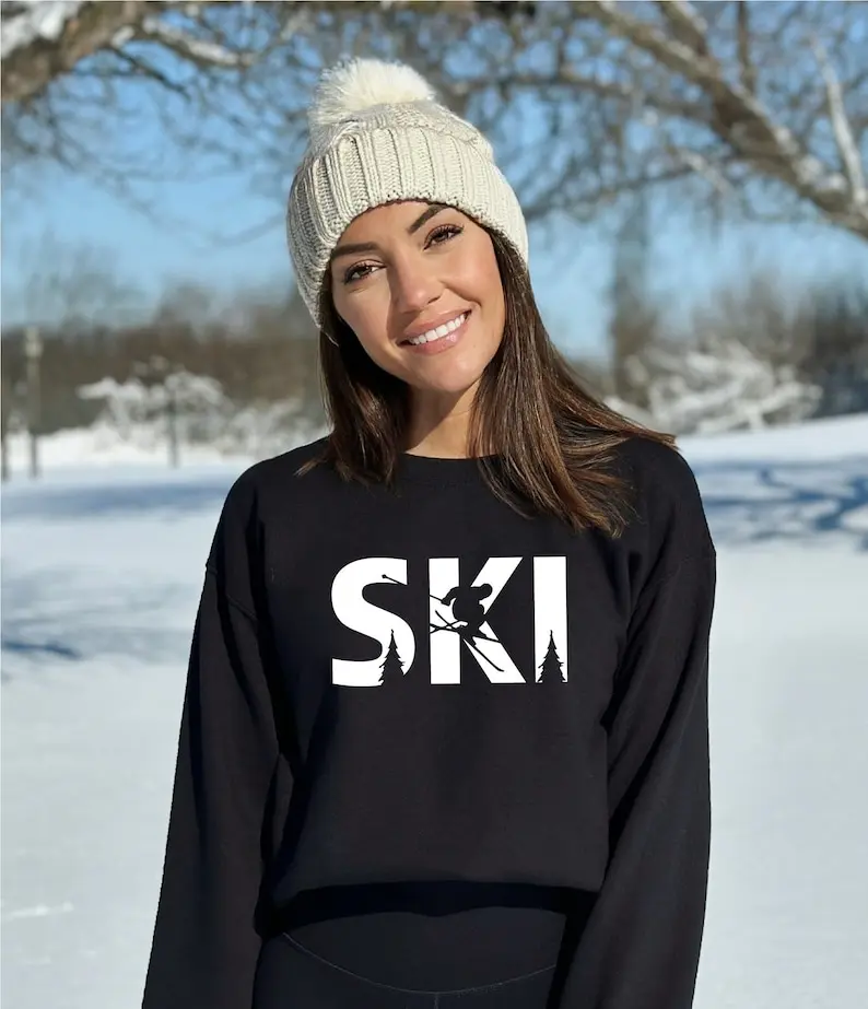 Ski Sweatshirt, Ski Hoodie, Winter Sweatshirt, Winter Sports Hoodie, Winter Season Shirt, Ski Vacation Shirt, Holiday Shirt, Skiing Gift