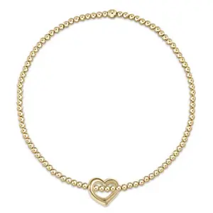 ENEWTON EGIRL CLASSIC GOLD BEAD BRACELET 2MM LOVE CHARM