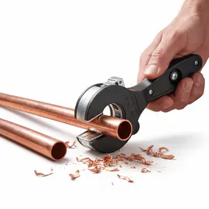 Ratchet Pipe Cutter 5/16 To 1-1/8 Inch For Copper PVC Aluminum Tubes Plumbing Hand  With One-Handed Operation For Tight Spaces spacesaving