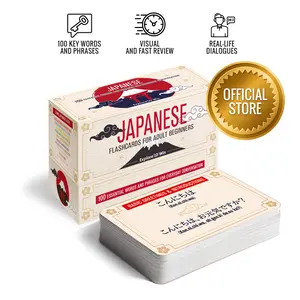 Japanese Flashcards for Adult Beginners: 100 Essential Words and Phrases for Everyday Conversation: Speak Japanese in 30 Days! Portable Wooden