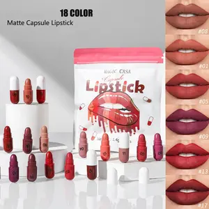 Long Lasting Matte Lipstick, 18pcs/set Moisturizing Matte Lipstick, Suitable for All Occasions Lip Makeup, Girls and Women Makeup Accessories, Gloss