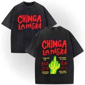 100% Cotton Double-Sided Chinga La Migra Vintage Washed Tee | Anti ICE Abolish ICE, ICE OUT,Tshirts # AbolishIce # IceOut # HumanRights # 100CottonTee # DoubleSidedTee # NoOneIsIllegal # TikTokMadeMeBuyIt # TikTokShop