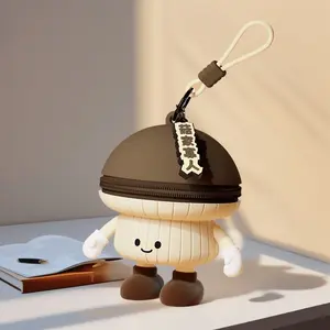 Cute Vegetable Pattern Reusable Silicone Headphone Storage Case, Portable Earphone Protective Pouch