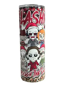 Slashin' Through The Snow - Christmas - 20oz oz 20 oz. 20oz. Skinny Straight Sublimation Tumbler - Amy's Tumbler Junkies - Your Favorite Tumbler Shop!