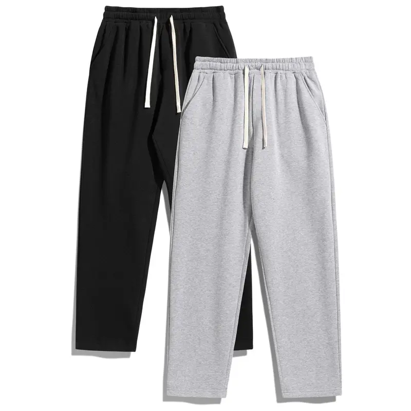 2-Pack Men's Casual Pants Basic Sports Sweatpants Loose Fit Soft