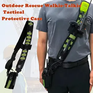 Firefighter Portable Radio Reflective Shoulder Strap, Walkie-Talkie Tactical Harness for Construction Sites, Rescue Team Handheld Backpack Protective Cover,Outdoor Sports Rescue Strap,Outdoor Equipment Accessory,Universal Adjustable