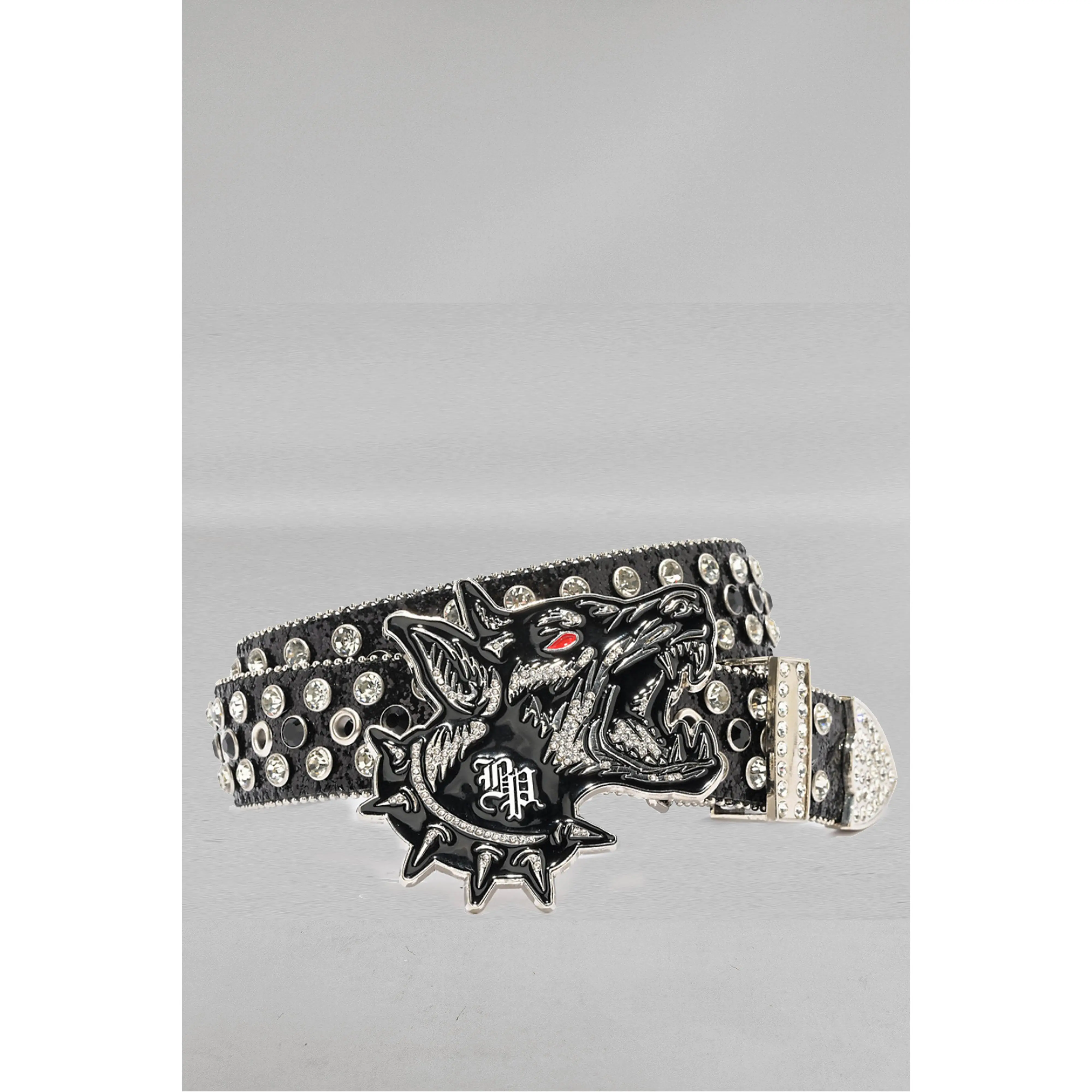 Big Bark Rhinestone Belt Black