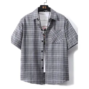 Men's Casual Plaid Short Sleeve Shirt, Loose Fit, Breathable Fabric with Classic Check Pattern, Button-Down Collar and Chest Pocket, Perfect for Streetwear, Daily Outings, Casual Wear, Weekend Trips and All-Day Comfort