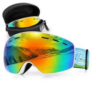 Kids Ski Goggles Outdoor  UV Protection Anti-Fog Clear Vision Adjustable Fit OTG Compatible for Boys Girls 8-16