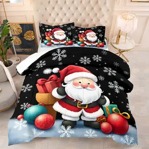 Christmas Gingerbread Man Candy Quilt/Comforter Set (2/3 Pcs) Includes 1 Quilt + 1/2 Pillowcases No Filler Christmas House Light Flower Patterns Family Bedroom Homestay Apartment Themed Room Study for Kids Couples Family Friends Students Young People