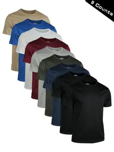 Pack of 9 + quick-dry crew-neck short-sleeve T-shirts + breathable quick-dry mesh design + suitable for young men + short-sleeve shirts for indoor and outdoor running and fitness training