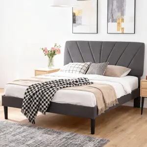 Bed Frame with Upholstered Adjustable Headboard, Under-Bed Storage Space Bed Frame with Upholstered Adjustable Headboard, Under-Bed Storage Space