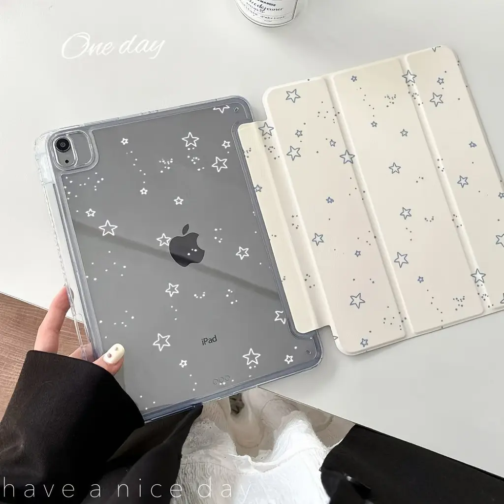 [Cute Starry Night Case] Durable Scratch-Resistant Cute Starry Night Design Case for iPad | Soft Flexible Protective Cover for iPad Air 6/5/4, Pro 11/12.9/13, Mini 7/6 & More (2025 Models) - Precise Cutouts, Stylus Storage, Whimsical Star Pattern