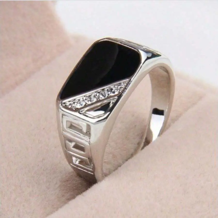 1pc Fashionable Square Wide Face 925 Silver-Plated And Artificial  Set Simple Ring Jewelry toi  et  moi  ring van cleef  bracelet  jewelry chan  luu  toe  ring bangles  bracelets day  collar  women walking  ring promise  ring  gf lightning  bug  ring mari