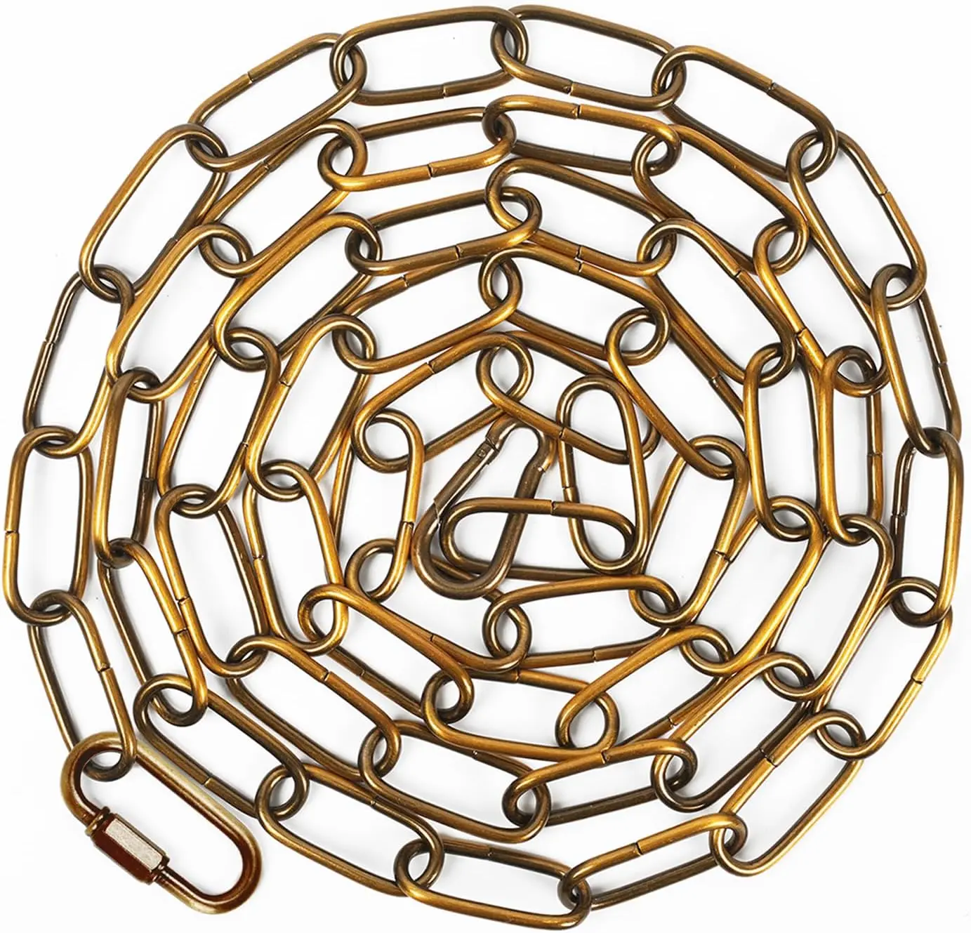 6 Feet Gold Bronze Light Fixture Chain, Adjustable Metal Pendant Chandelier Chain Extension with Detachable Link, Maximum Load is 66 Pounds,1 Pack