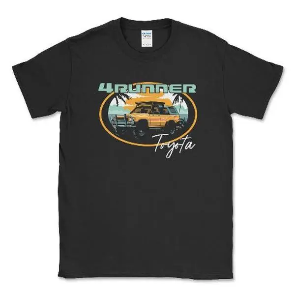 Men's Big and Tall Toyota 4Runner Beach Lifestyle Tee Menswear Top Fabrics Casual Tshirt Shortsleeve Crewneck Streetwear