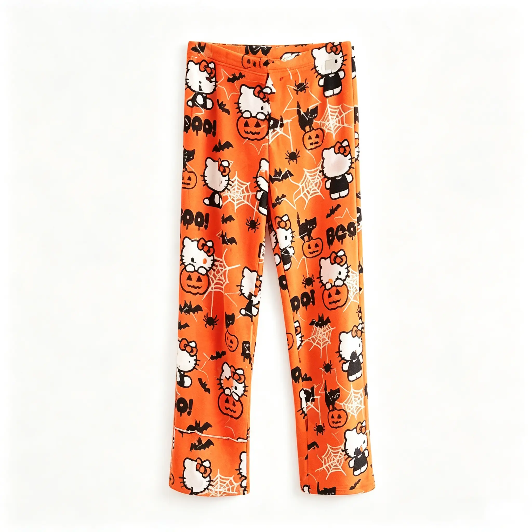 Sanrio Hello Kitty Halloween Coral Fleece Pajama Pants, Soft Warm Fluffy Sleep Bottoms Loungewear for Women Girls