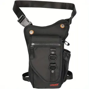 High Quality Tactical Thigh Pouch Bag - Convertible Fanny Pack & Shoulder Bag with Multiple Compartments, Durable Oxford & Polyester, Leg Strap for Motorcycle, Cycling, Hiking (Black)