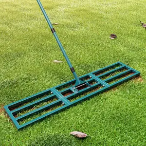 Lawn Leveling Rake Heavy Duty Stainless Steel Lawn Leveler Tool 45"x10" with 78" Adjustable Long Handle Yard Level Rake for Soil, Ground,Backyard Dressing,Golf Field,Garden Tools Grass Seed