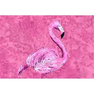 Carolines Treasures  Flamingo On Pink Fabric Placemat