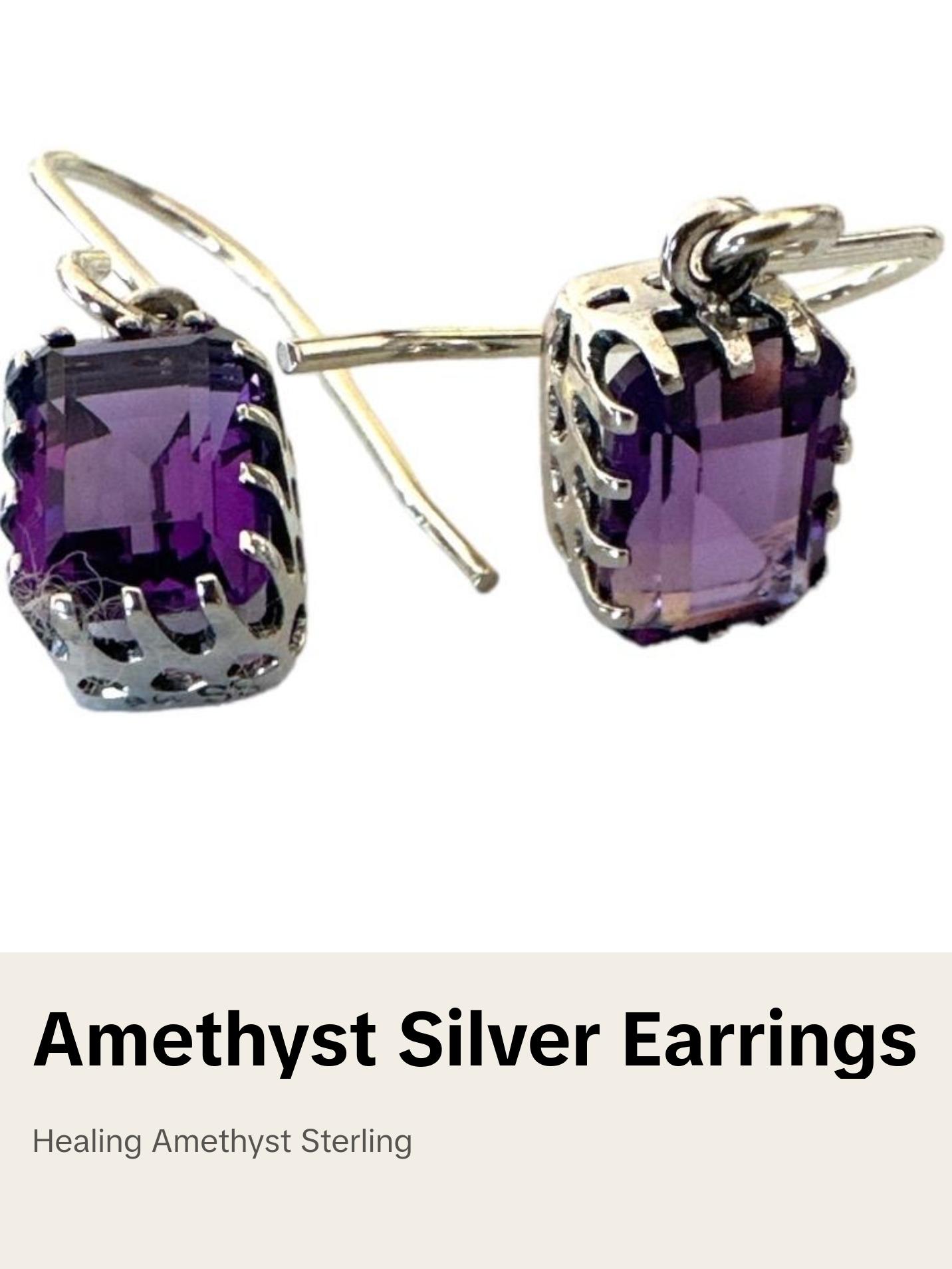 Amethyst Square Earrings for Women - Fashion Accessory