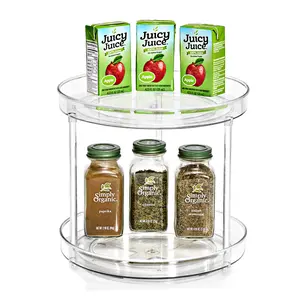 Sorbus Clear Lazy Susan 2-Tier Organizer for Kitchen, Cabinet, Pantry, Fridge & Bathroom Storage - Versatile Racks Pet Household