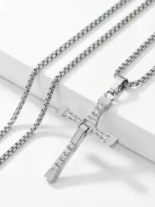 Toretto Cross Necklace - A Pendant to Energize an Active Lifestyle - The Perfect Gift for Movie and Sports Fans - Cuban Link Chain - Charm Necklace - Cross Chain Design